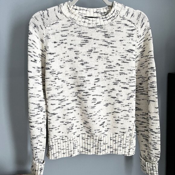 J. Crew Speckled Cotton Sweater (Ivory) M - Picture 3 of 11